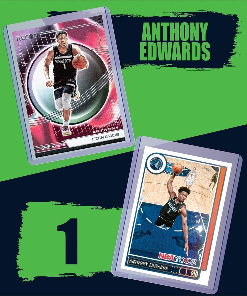 Chaser Anthony Edwards (5) Assorted Basketball Cards Gift Pack - Minnesota Timberwolves - Image 3